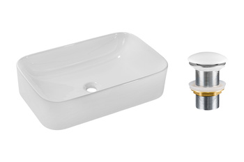 Ceramiczna umywalka nablatowa 60cm SET-KATI60 T201-3 Comad z korkiem click‑clack