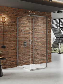 Kabina prysznicowa 80x70x200 Gunmetal 6 mm – PRIME GUNMETAL BRUSHED K-4959 z powłoką Active Shield 2.0 | Szczotkowanie