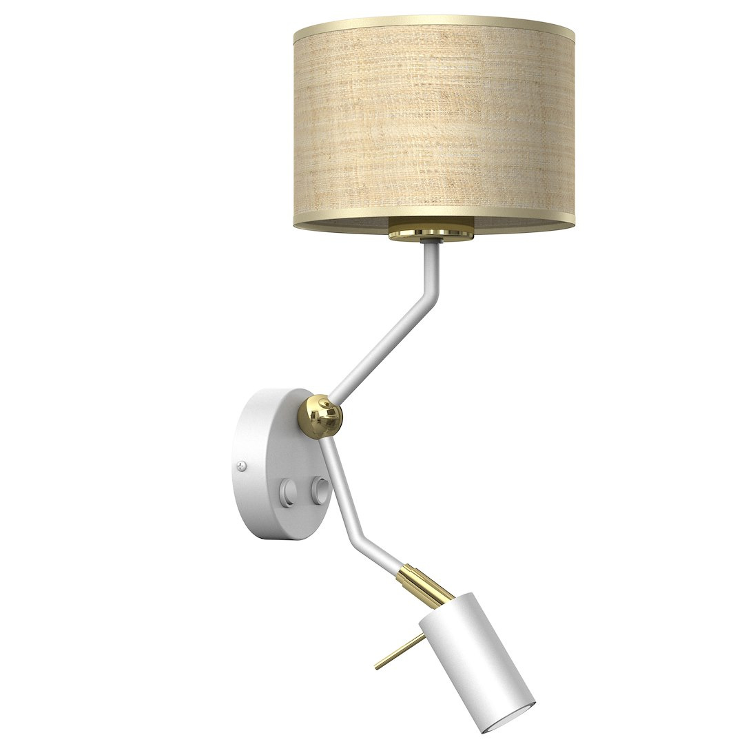 Kinkiet Marshall 1xE27 + 1x mini GU10 Biay / Rattan