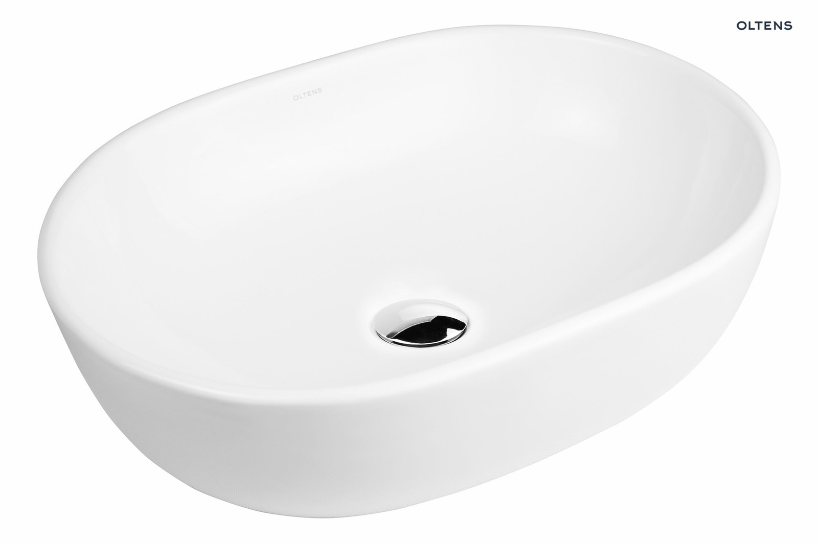 Oltens Hamnes umywalka 47,5x34 cm nablatowa owalna z powłoką SmartClean biała 40809000
