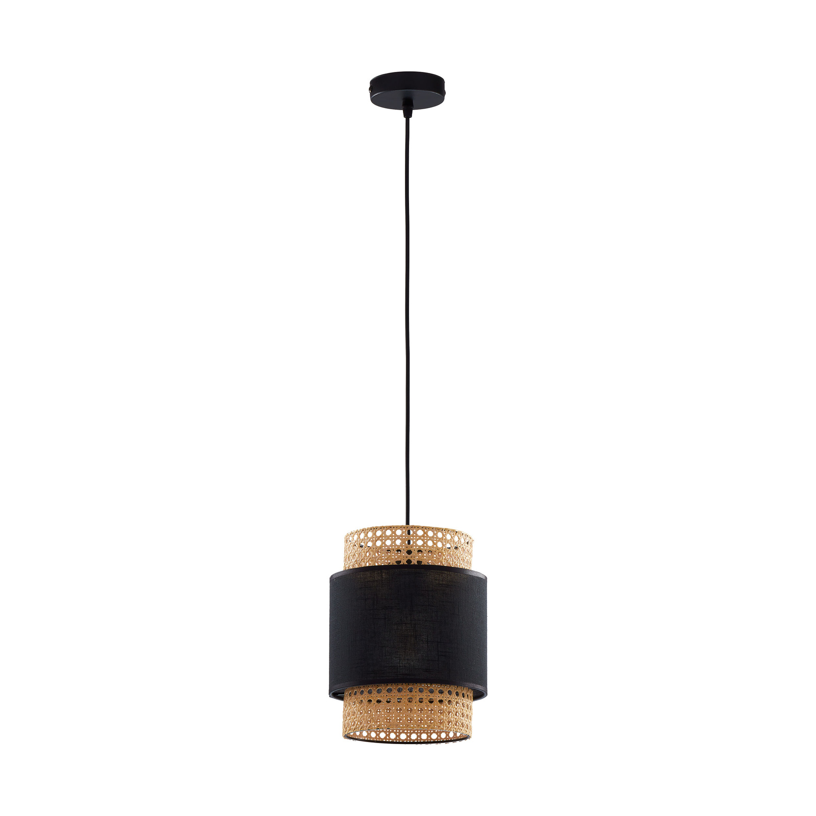 Wiszca Lampa Sufitowa z Rattanu BOHO BLACK 6540