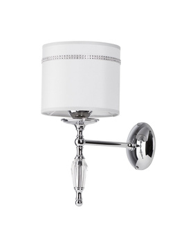 HILTON klasyczny kinkiet chromowany 1-punktowy abażur 1427