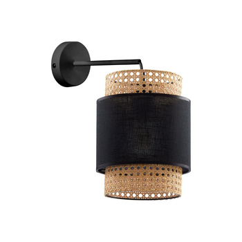Kinkiet rattanowy lampa ścienna czarna BOHO BLACK 6550