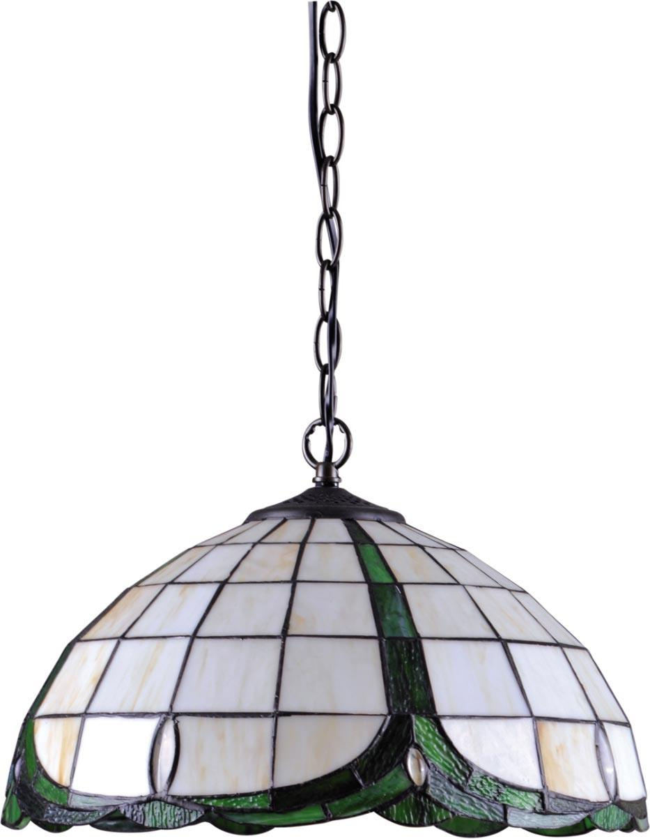 Lampa wiszca z witraowym kloszem w stylu art deco K-P162166 z serii PAPI