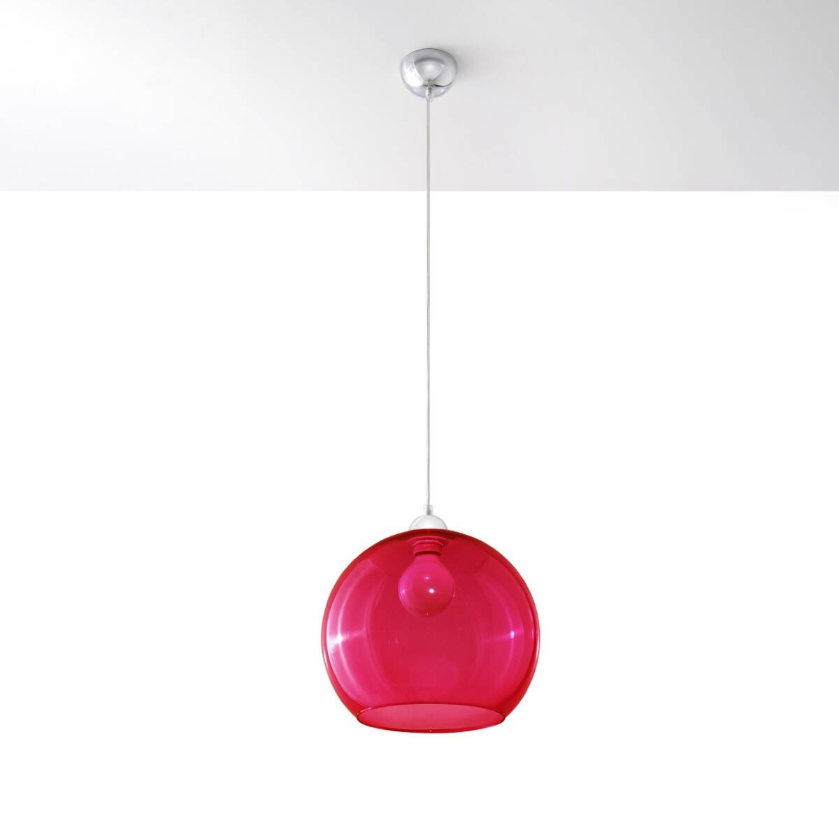 Lampa wiszca BALL czerwona