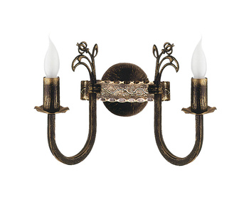 KORONA klasyczny kinkiet 2-punktowy ręcznie patynowany 0320