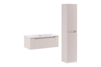 Zestaw meblowy 80cm z umywalką meblową SKY i szafką wysoką set-noc 80cm 1s sky 3 hclb