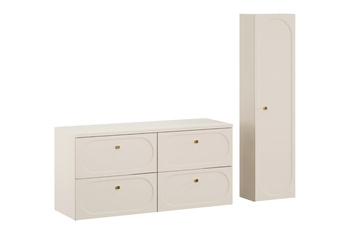 Zestaw mebli łazienkowych Donna Sand 120cm z blatem i Szafką wysoką – SET-DS B SAND 120CM HC