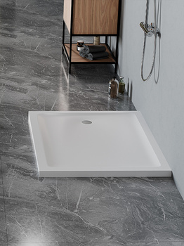 New Trendy MILD SATIN – brodzik 100x70x4,5, Biały (B-0650)