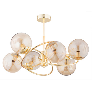 Wytworna lampa 6-punktowa WIROMAT 63219 ZŁOTA