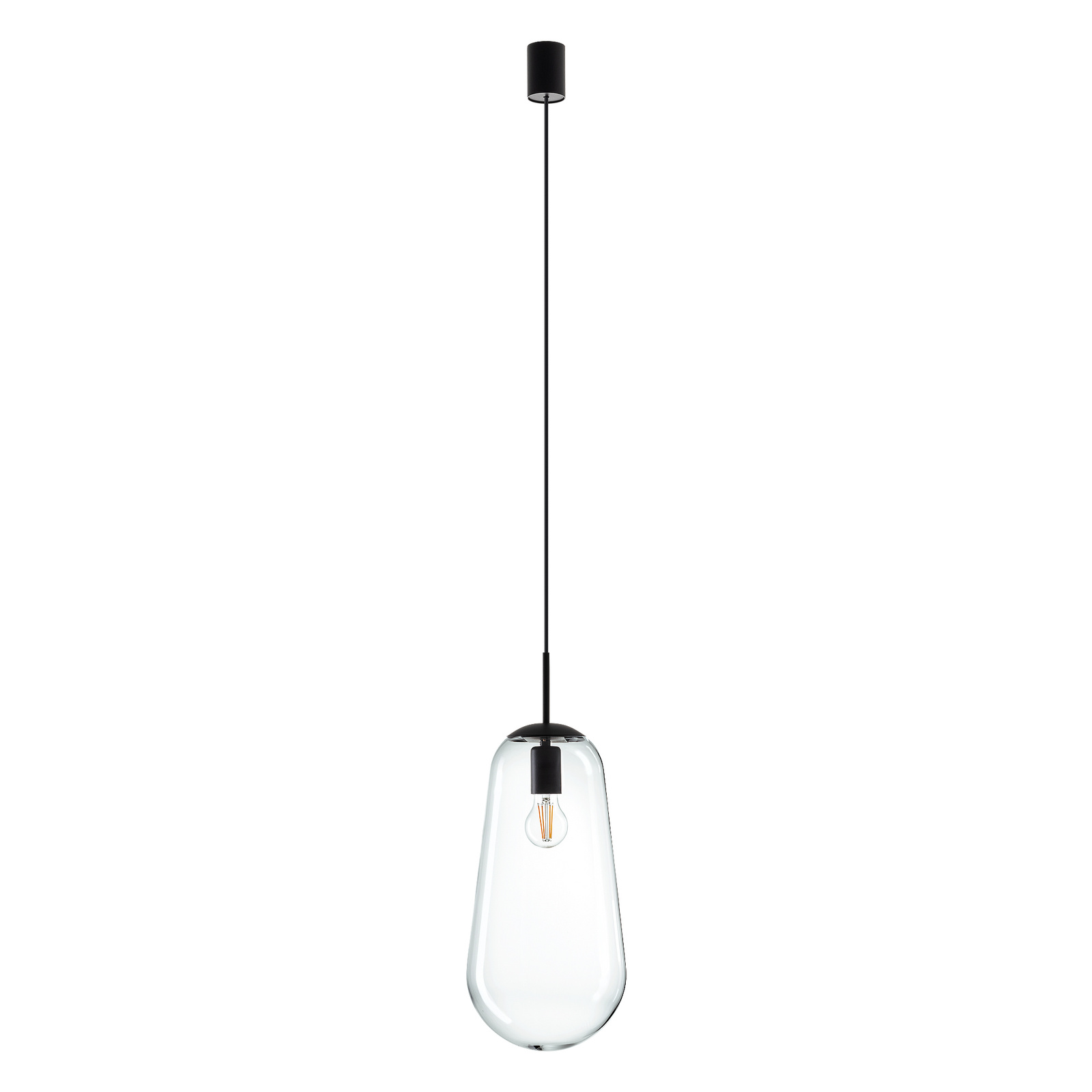 Industrialna lampa wiszca do sypialni szklany klosz E27 7797