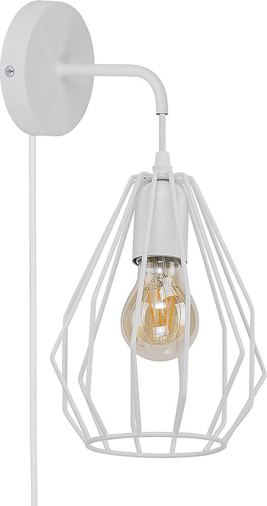 Klasyczny kinkiet cienny do sypialni E27 15W metal biay BRYLANT 2284 TK Lighting