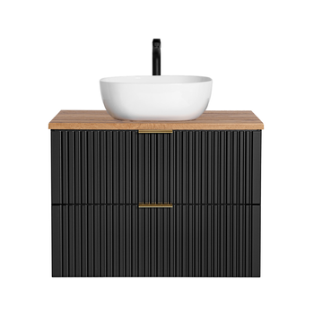Zestaw mebli łazienkowych Adel Black 80cm z umywalką nablatową – SET - ADB B 80CM WOTAN UN 6252