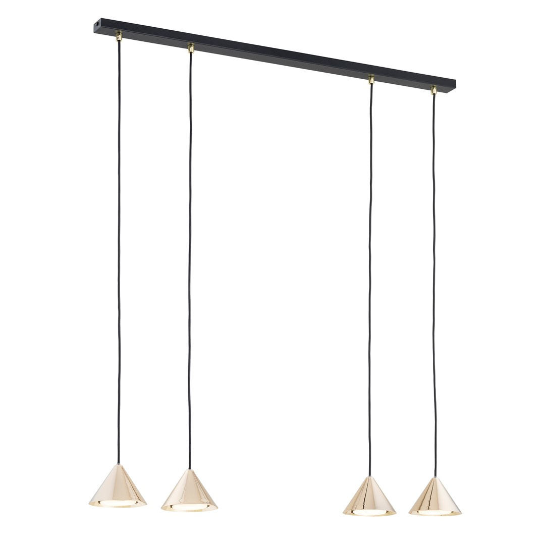 Nowoczesna lampa sufitowa na listwie ELIT 4 BL GOLD 1329/4