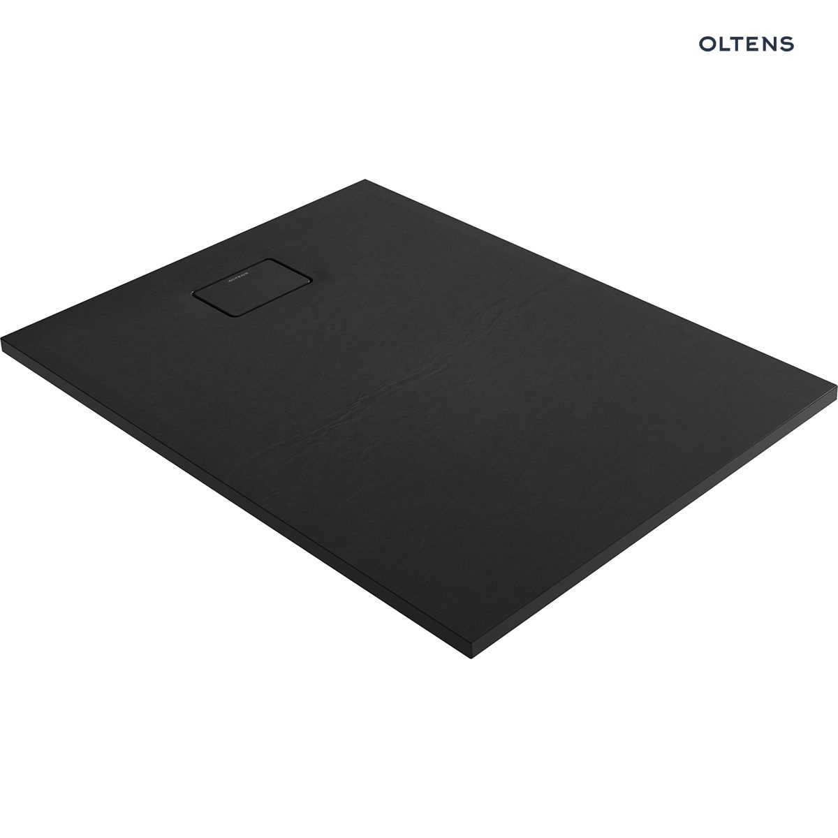 Oltens Bergytan brodzik 120x90 cm prostokątny RockSurface czarny mat 15104300
