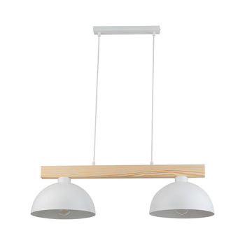 Lampa sufitowa biała z drewnianymi detalami 2x15W OSLO 4713