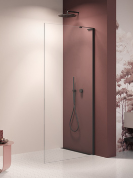 Walk-in 80x200 Czarny 8 mm – NESTA BLACK K-1723-WL z powłoką Active Shield 2.0 | Matowe