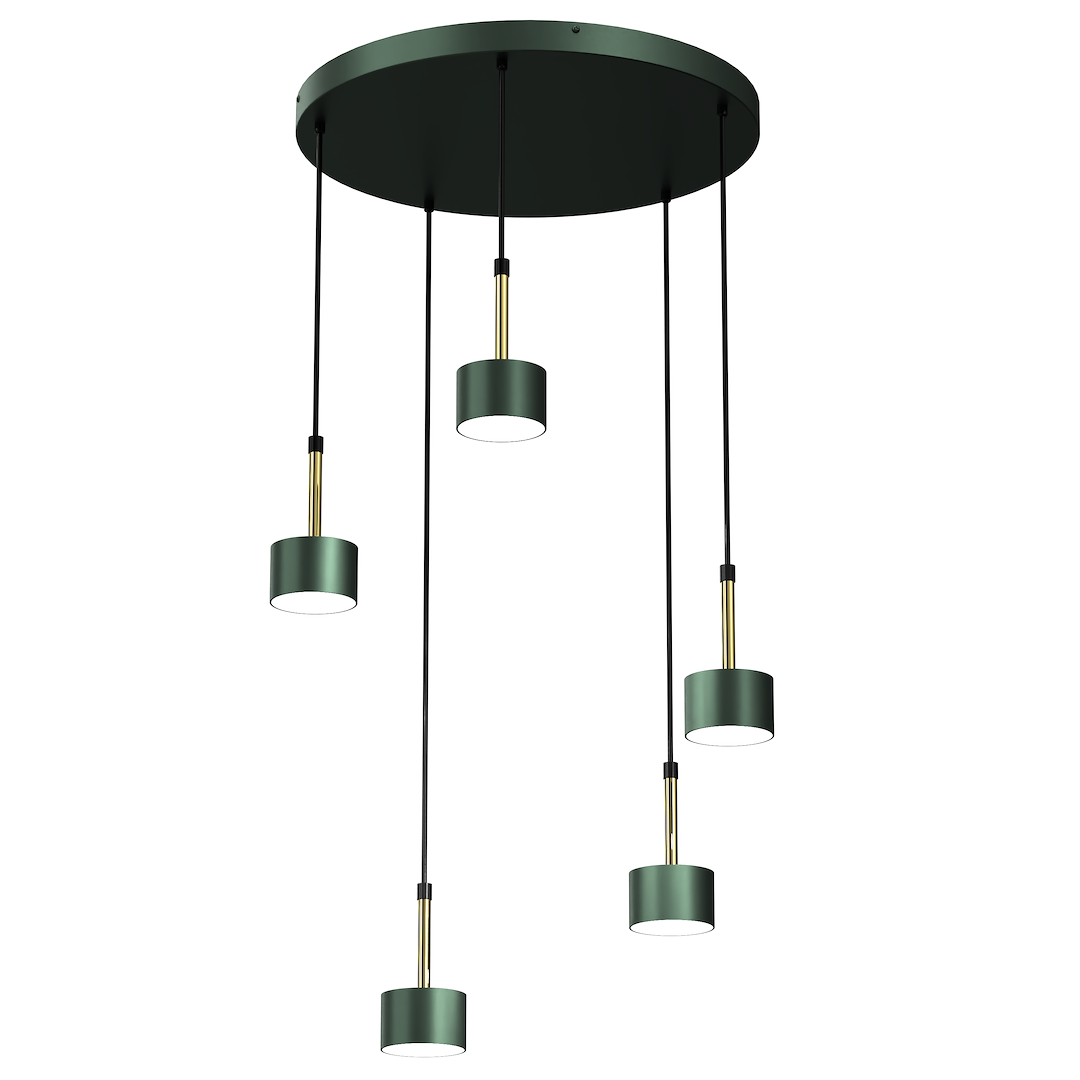 Lampa wiszca ARENA GREEN/GOLD 5xGX53