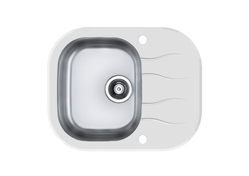 ALVEUS WAVE 10 zlewozmywak szklany biały odwracalny  1102727