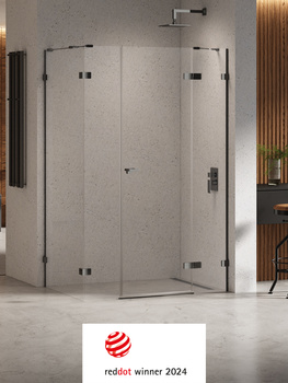 Kabina prysznicowa 130x100x200 Czarny chrom 8 mm – EVENTA BLACK CHROME EXK-6244 z powłoką Active Shield 2.0 | Połysk