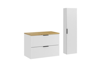 Zestaw mebli łazienkowych Adel White 80cm z blatem i Szafką wysoką – SET-ADW B ARTISAN 80CM HC