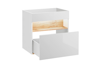 Szafka pod umywalkę Comad Dąb Wotan, Biały 60 cm – BAHAMA WHITE 820 FSC