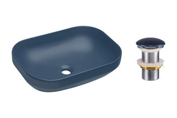 Ceramiczna umywalka nablatowa 50cm SET-NELI MNB T201MNB-3 Comad z korkiem click‑clack