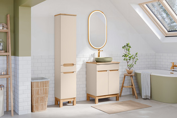 Zestaw meblowy 60cm z blatem i Szafką wysoką set-bac b nat wotan 60cm hc