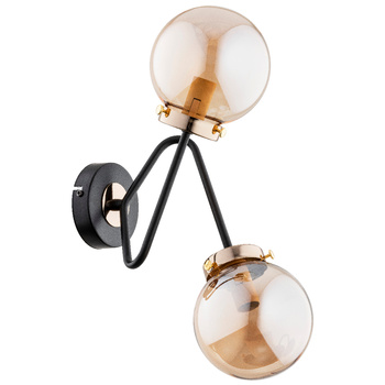 Podwójny kinkiet z kloszem RESTO 63082 ZŁOTY