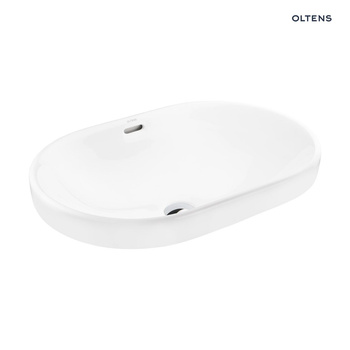 Oltens Tive umywalka 61x40 cm wpuszczana owalna z powłoką SmartClean biała 40823000
