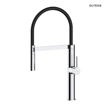 Oltens Borga bateria kuchenna stojąca z wyciąganą wylewką chrom/czarny 35207100