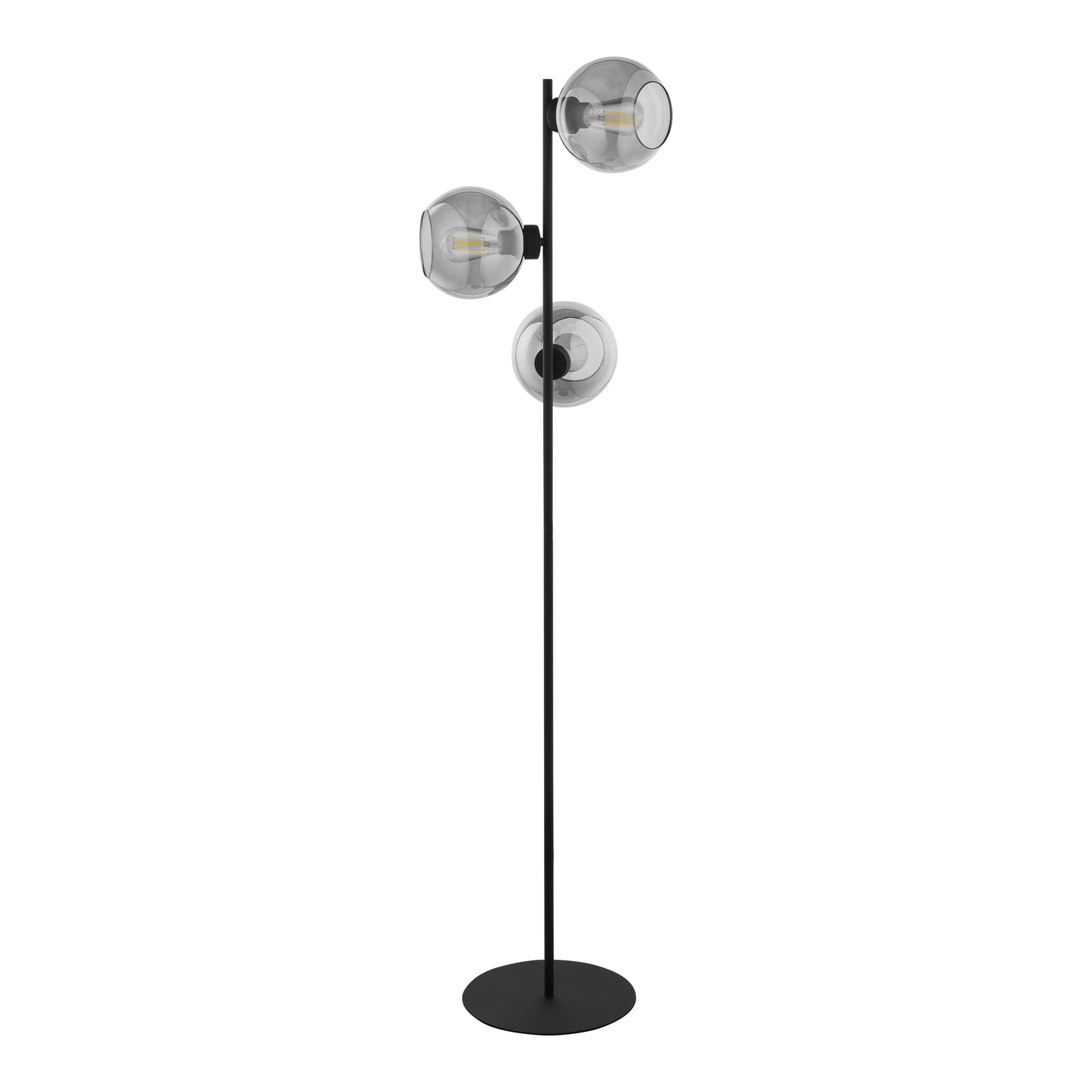 Szklana lampa podogowa nowoczesna 3xE27 czarny/grafitowy CUBUS 5239 TK Lighting