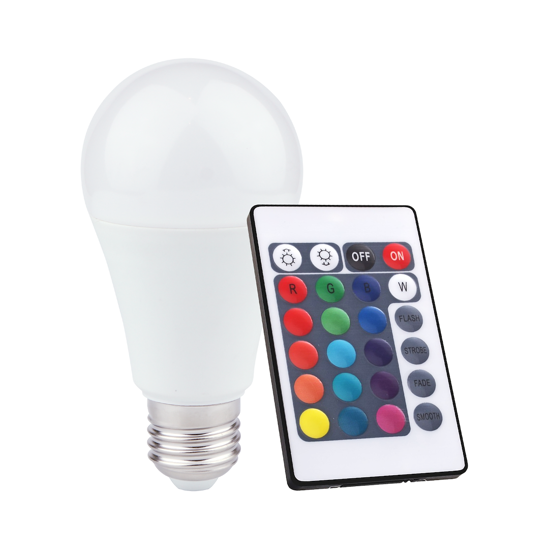 Żarówka LED 10W A60 E27 RGB + Pilot
