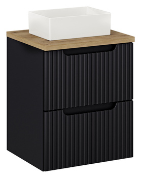 Zestaw mebli łazienkowych Nova Black 50cm z blatem i umywalką nablatową Gaja – SET-NOB B OAK 50CM S UN GAJA 35