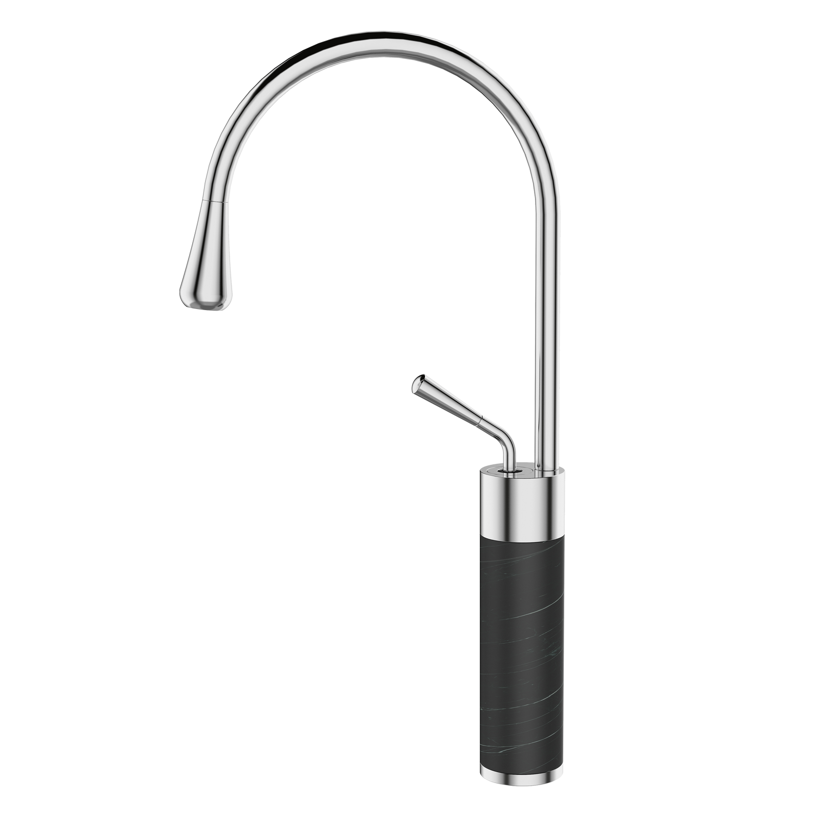 BATERIA UMYWALKOWA WYSOKA GABRO, INVENA TREND CZARNY/CHROM