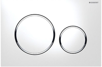 Przycisk uruchamiający GEBERIT Sigma20 okrągły Sigma 12 cm i 8 cm z tworzywa sztucznego biały/chrom błyszczący/biały 246 x 164 x 12 mm | 115882KJ1