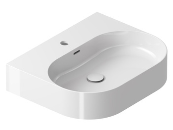 Owalna umywalka ceramiczna nablatowa Ravak Ceramic O Slim 550 przyścienna biała