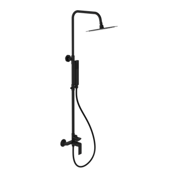 Glad Rain zestaw prysznicowy ścienny z deszczownicą 25 cm, czarny soft