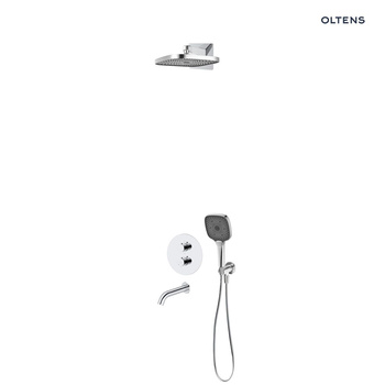 Oltens Katla zestaw bateria wannowo-prysznicowa podtynkowa z deszczownicą Vann (S) i słuchawką 3 funkcyjną Havis EasyClick (S) chrom 36066100