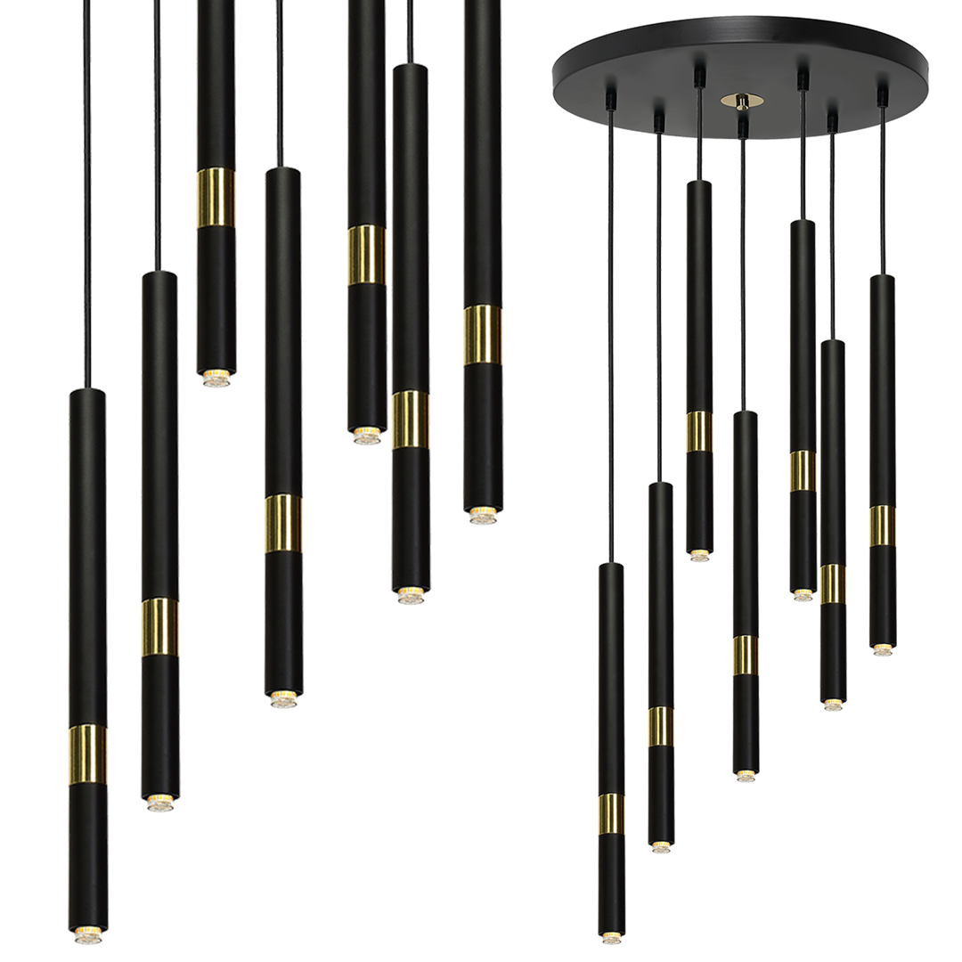 Lampa wiszca MONZA BLACK / GOLD 7xG9 8W