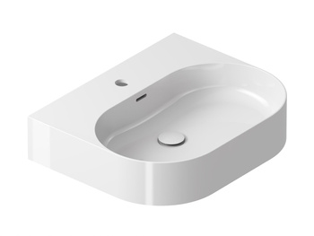 Owalna umywalka ceramiczna nablatowa Ravak Ceramic O Slim 55 cm Wall N biała XJX01155008