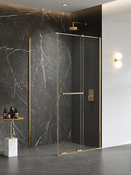 Kabina prysznicowa 100x80x200 Złoty 8 mm – SMART GOLD BRUSHED EXK-7560 z powłoką Active Shield 2.0 | Szczotkowanie