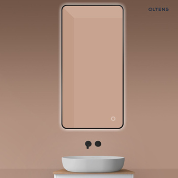 Oltens Nordlis lustro 60x120 cm prostokątne z oświetleniem od tyłu z matą grzewczą czarny 64121300
