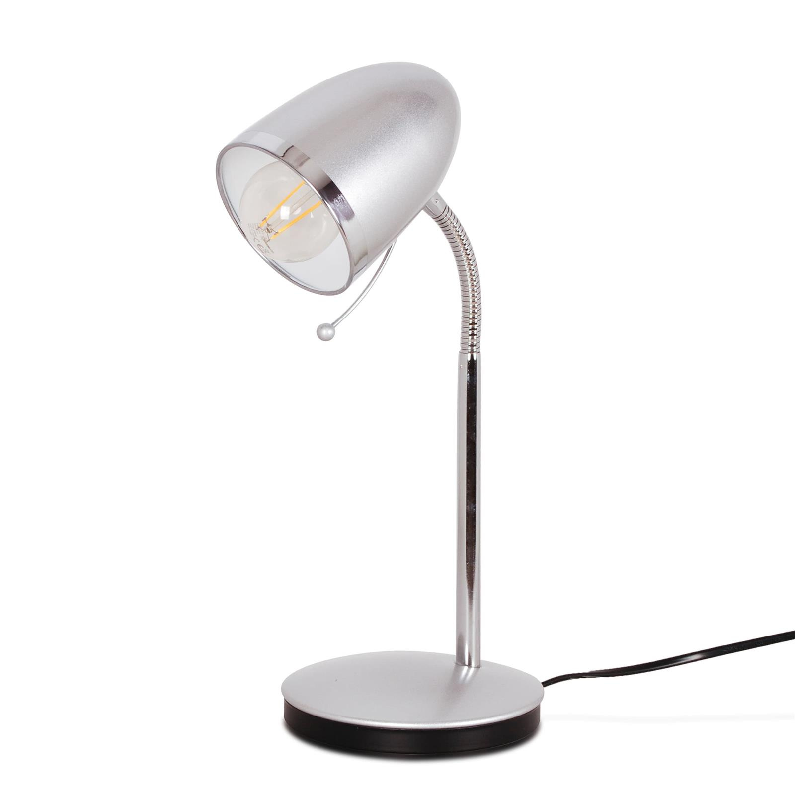 Stylowa lampka biurkowa dla ucznia K-MT-200 SREBRNY z serii KAJTEK
