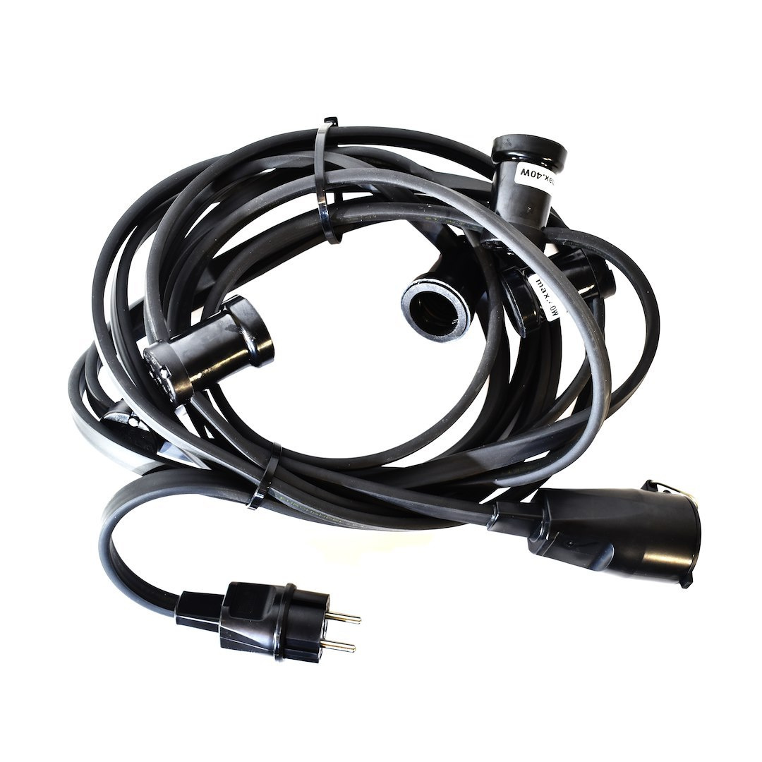 Girlanda Profesjonalna IP44 10M + Gniazdo Czarny