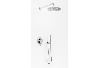 Zestaw prysznicowy chrom z deszczownicą 20cm i słuchawką QW210AR20