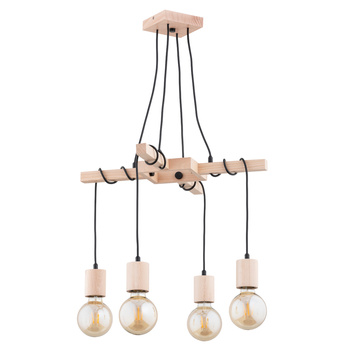 Wisząca loftowa lampa ANNER 63151 z elementami drewna