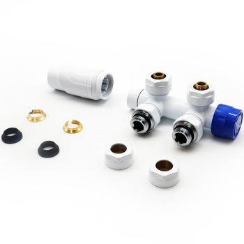 Zestaw termostatyczny zespolony LaVita Zen biały 50 mm (podłączenie dolne)