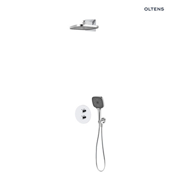 Oltens Katla zestaw bateria wannowo-prysznicowa podtynkowa z deszczownicą Vann (S) i słuchawką 3 funkcyjną Havis EasyClick (S) chrom 36063100