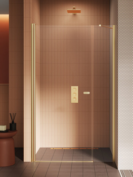 Drzwi wnękowe 100x195 Złoty 6 mm – NEW SOLEO GOLD BRUSHED D-0943A z powłoką Active Shield 2.0 | Szczotkowanie